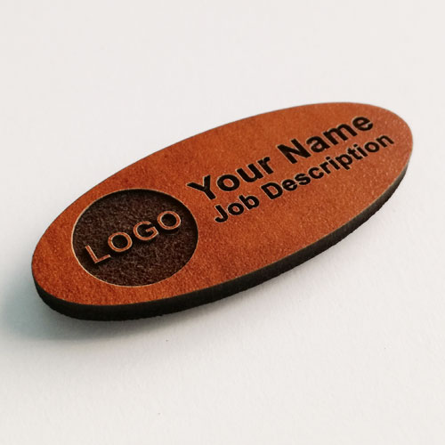 name badges wooden oval