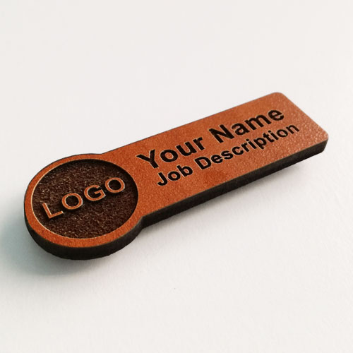 name badges wooden rectangle